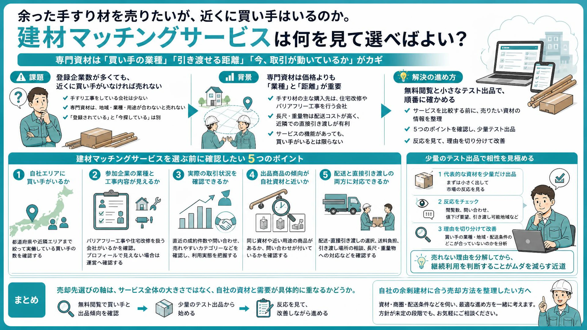 登録企業数だけでは売れない　手すり材で分かった建材マッチングサービスの選び方