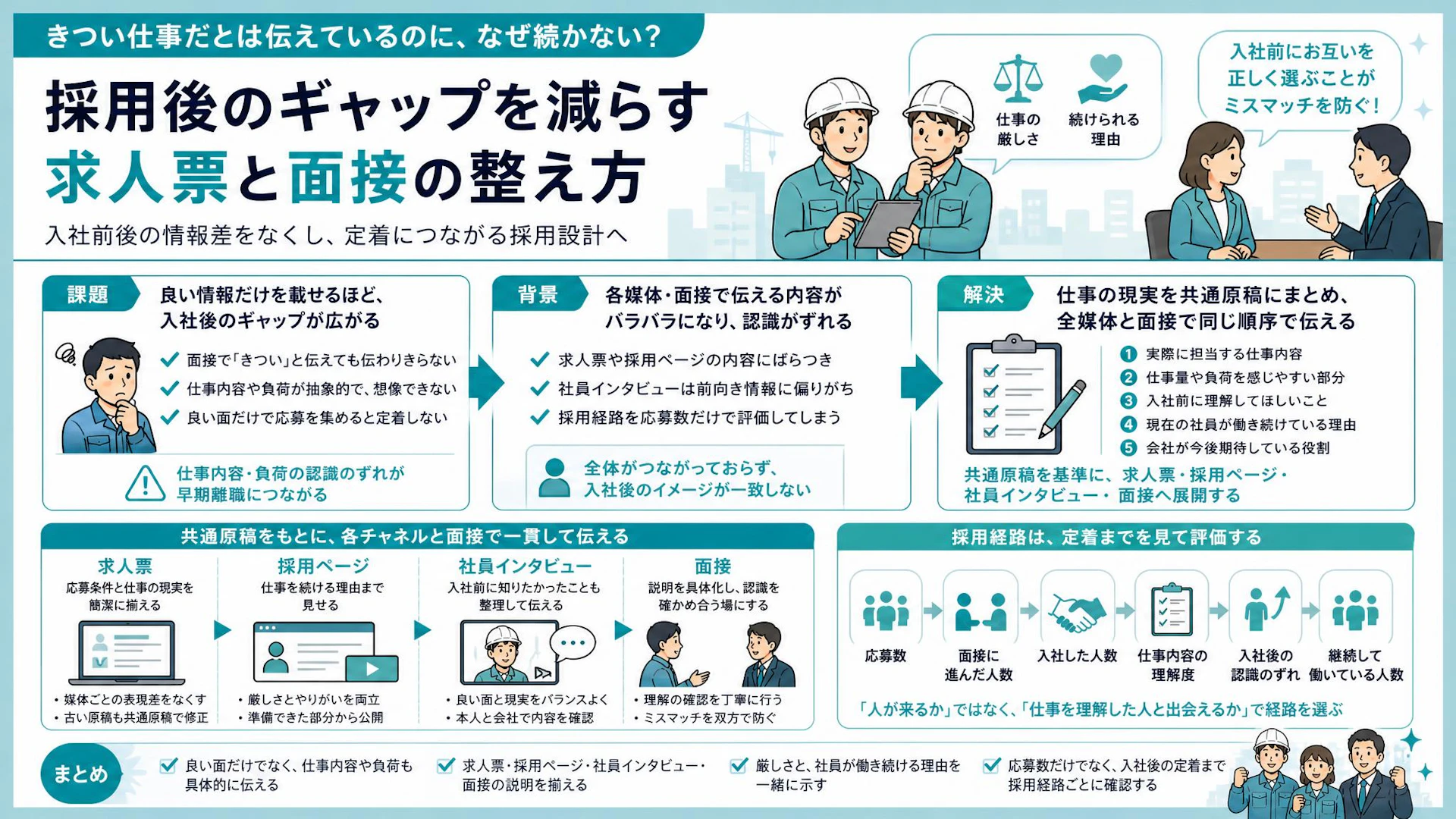 応募は来るのに続かない――専門工事会社が見直すべき求人票と面接の「入社後ギャップ」