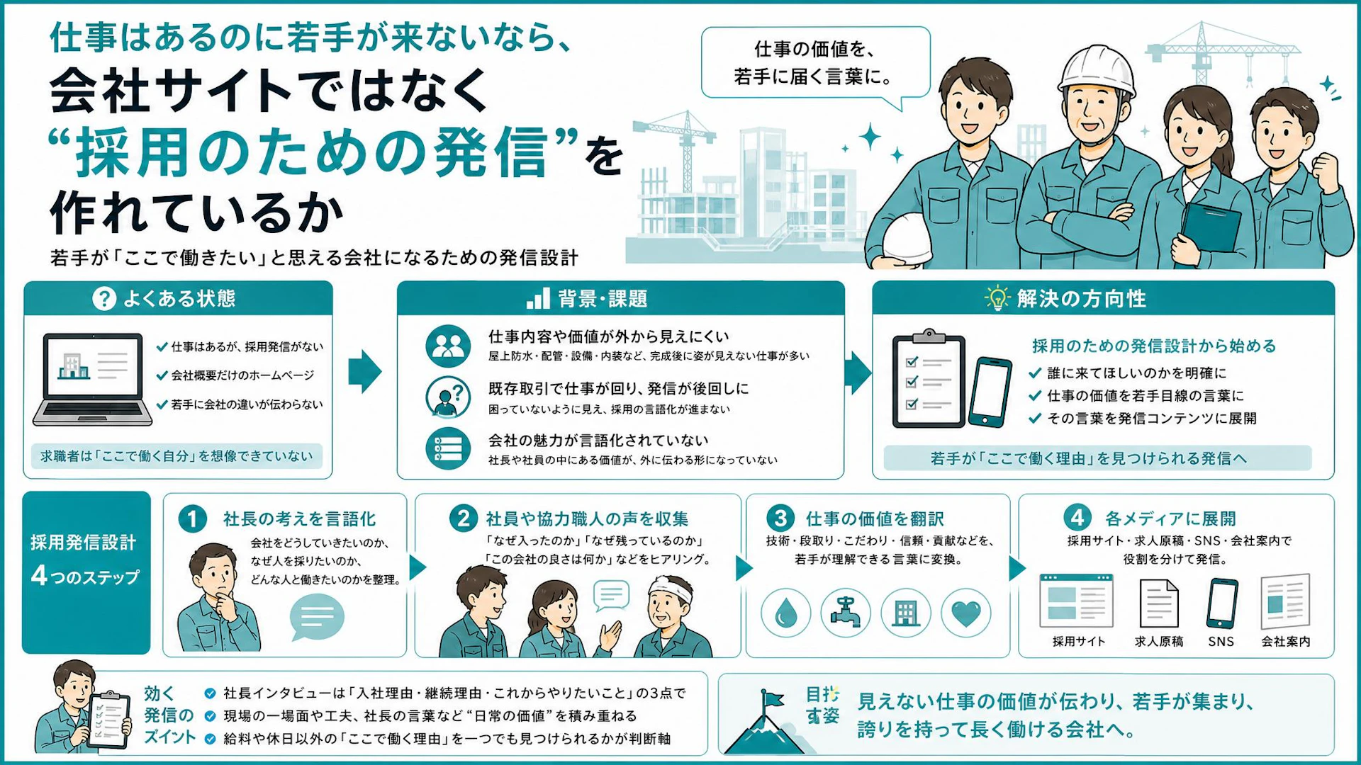 「施工店だからホームページ不要」は採用で通用しない｜若手に届く建設会社の言葉