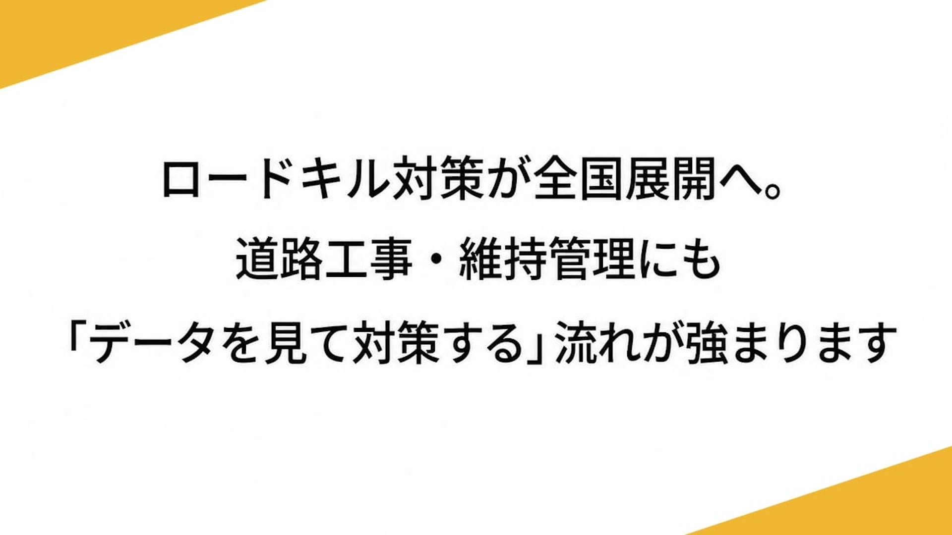 ロードキル対策が全国展開へ。道路工事・維持管理にも「データを見て対策する」流れが強まります