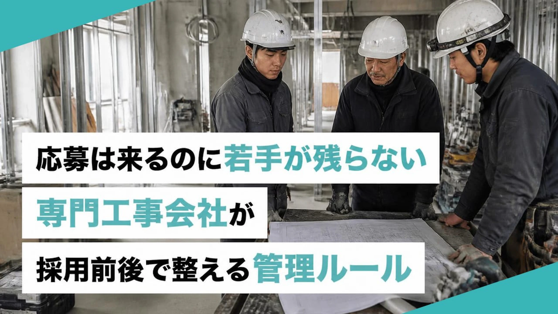 【職人の離職防止】応募は来るのに若手が残らない専門工事会社の管理ルール