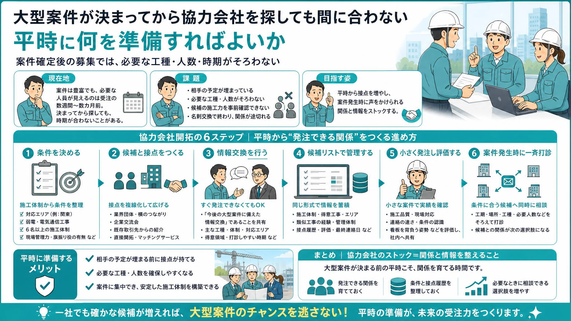 「案件が決まってから探しても遅い」通信工事会社が平時に進める協力会社開拓