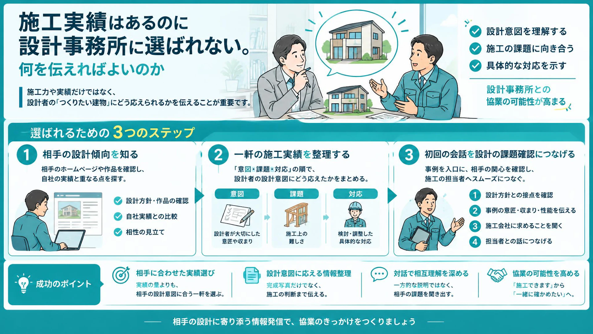 「実績はあるのに声がかからない」工務店が設計事務所に伝えるべき施工の中身