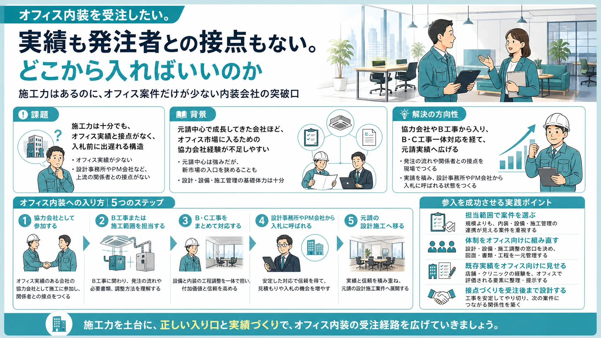 施工力はあるのに入札に呼ばれない―店舗内装会社がオフィス案件へ参入する現実的な順序