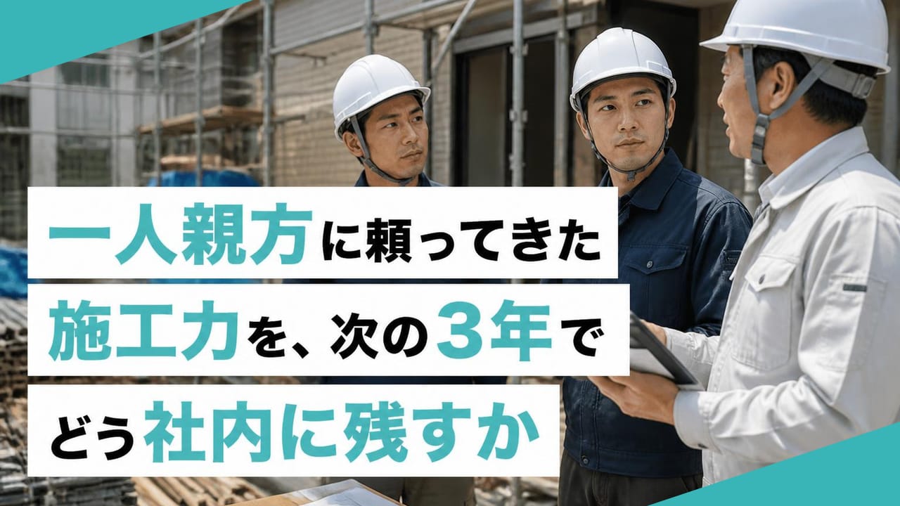 これで海外工場でうまく仕事ができる 一人親方頼みでは施工力が残らない。若手を自社職人に育てる3年計画