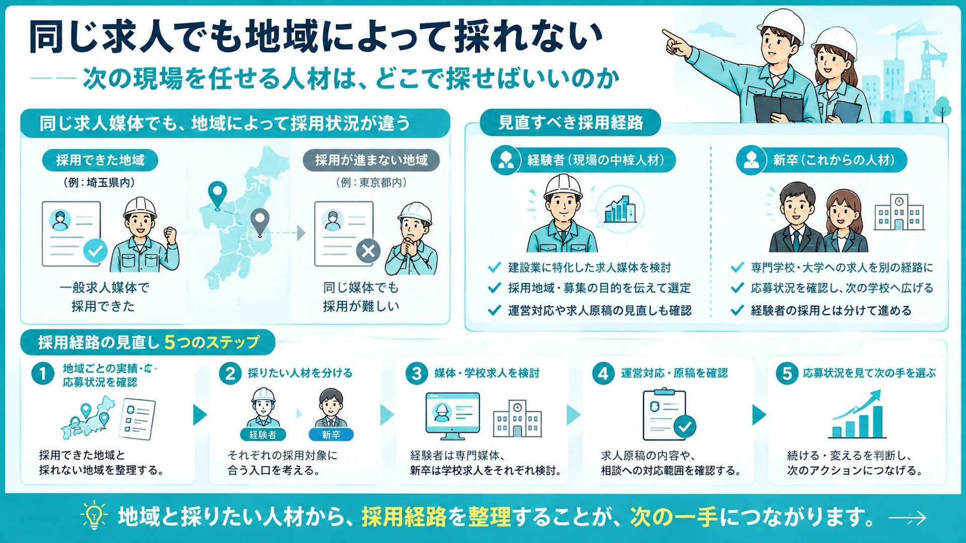 同じ求人媒体なのに、都内では採れない――設備工事会社の採用経路の見直し方