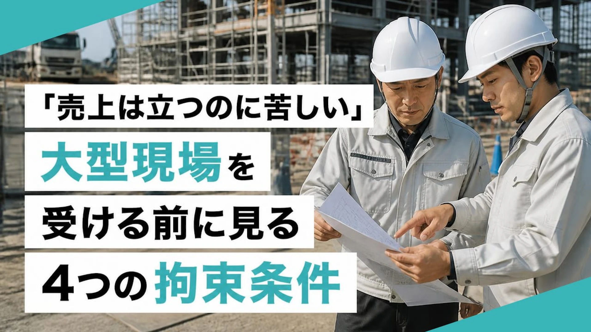「売上は立つのに苦しい」大型現場を受ける前に見る4つの拘束条件