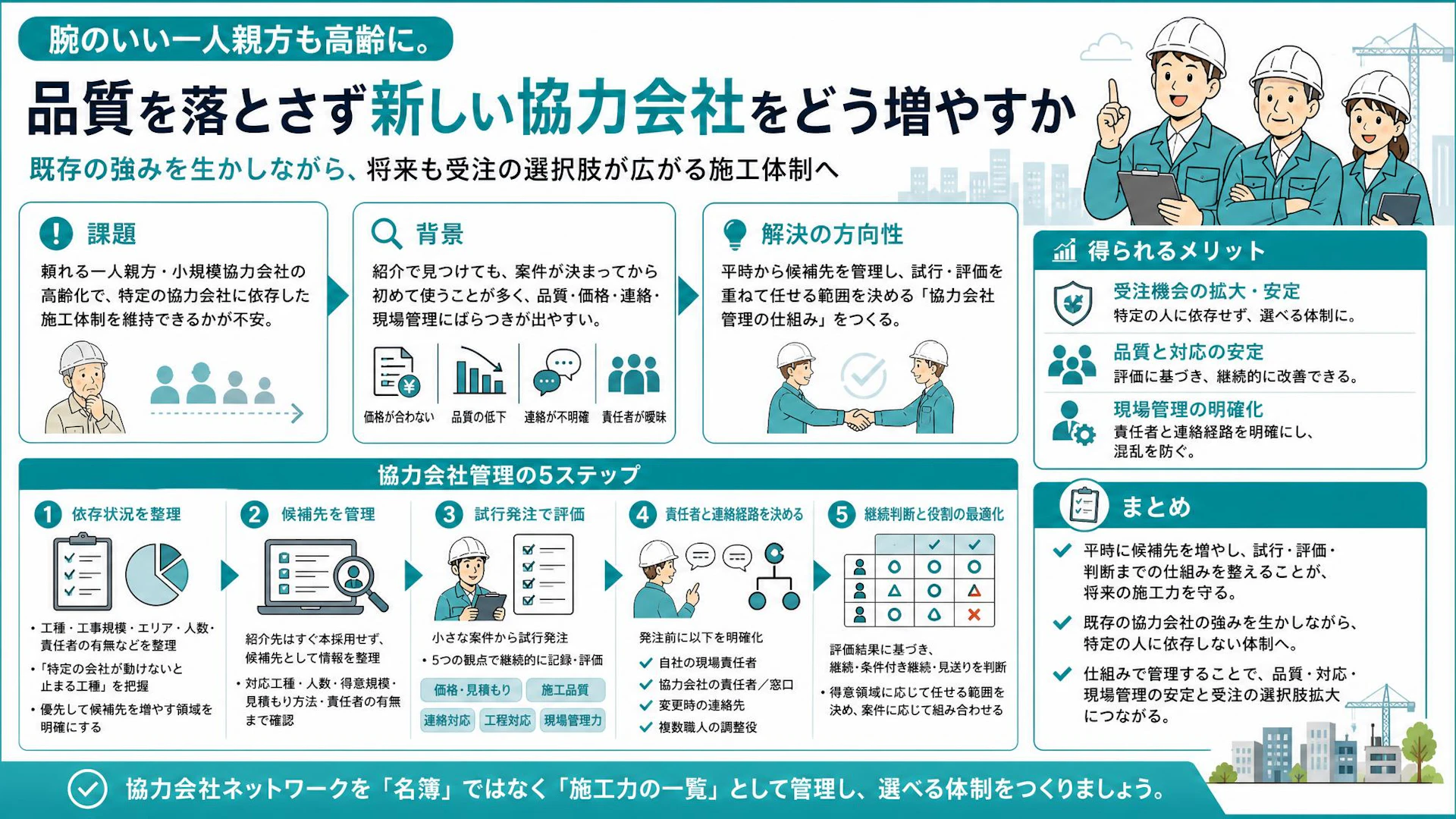 腕のいい一人親方が高齢化。内装工事会社が施工力を守る協力会社の探し方・見極め方