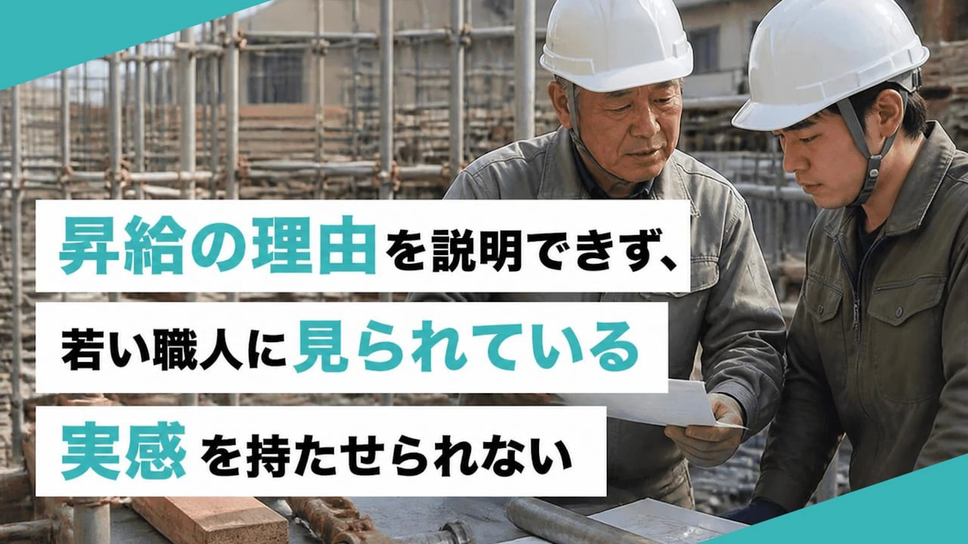 昇給の理由を説明できず、若い職人に見られている実感を持たせられない