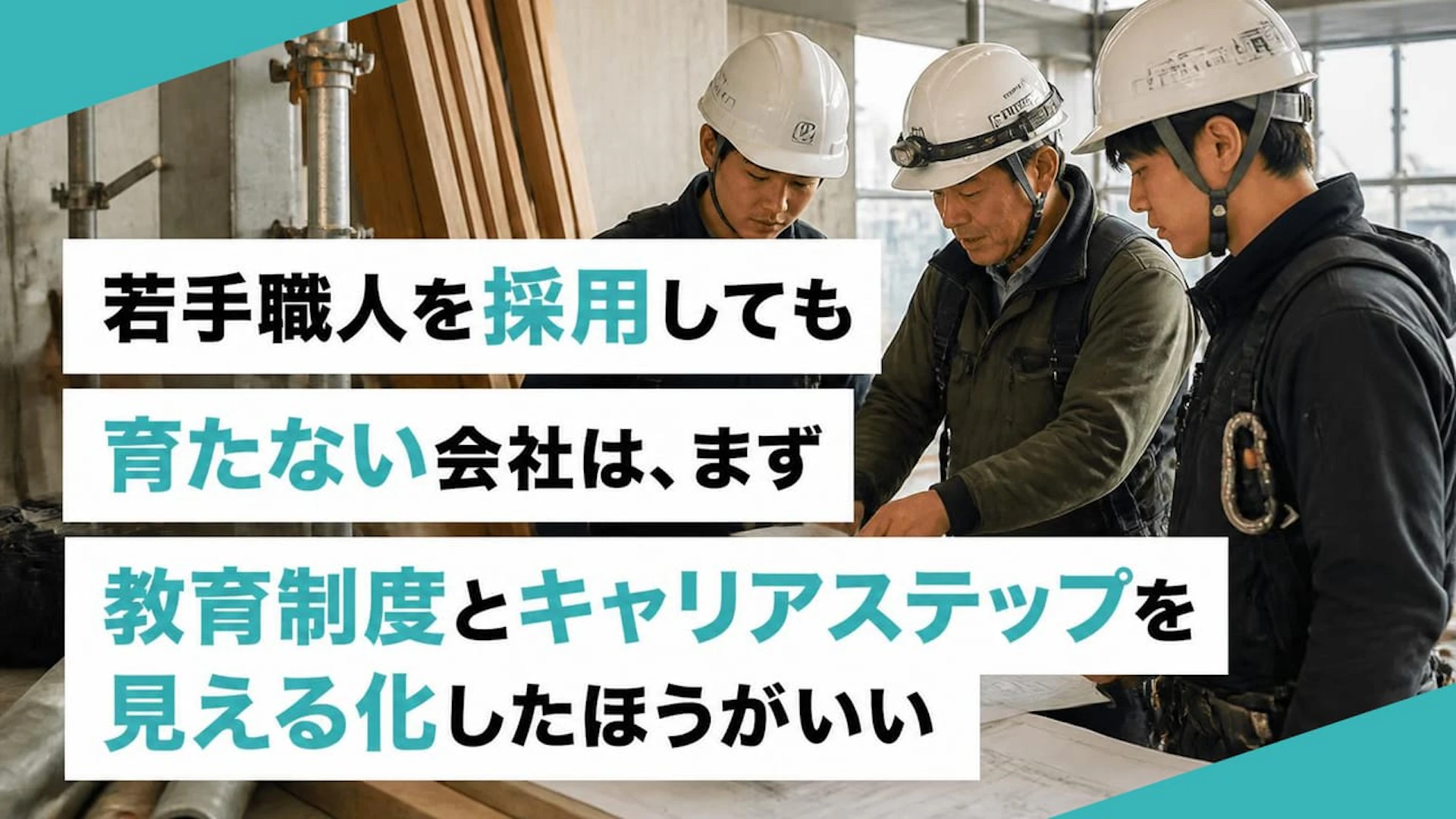 「見て覚えろ」では若手が辞める？建設会社が職人育成で整えるべき6項目
