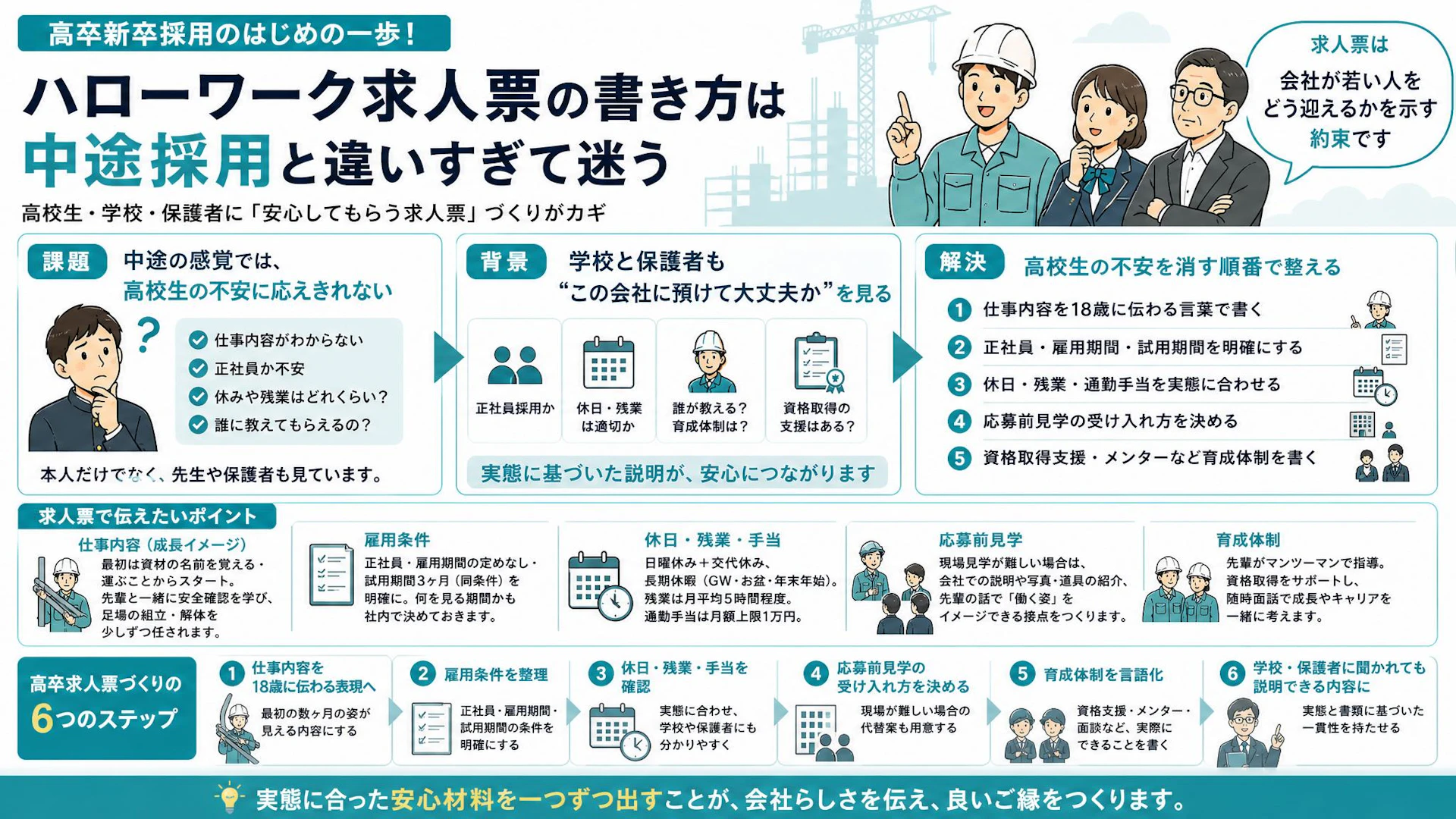 高卒求人票は条件表ではない｜三重の足場会社が初めて18歳採用で見直した6項目