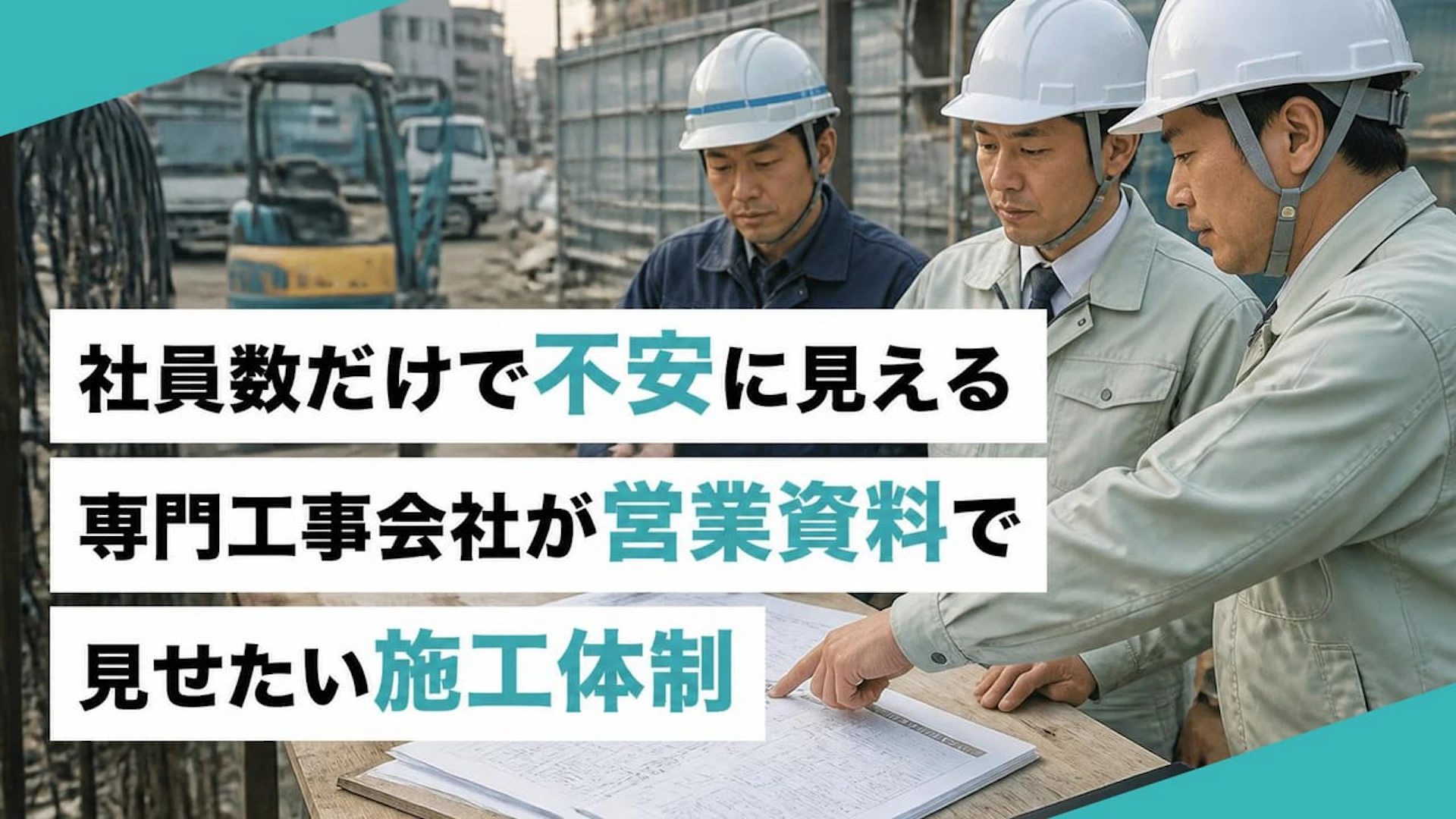 【建設業の営業資料】少人数でも安心感を与える！施工体制の正しい見せ方