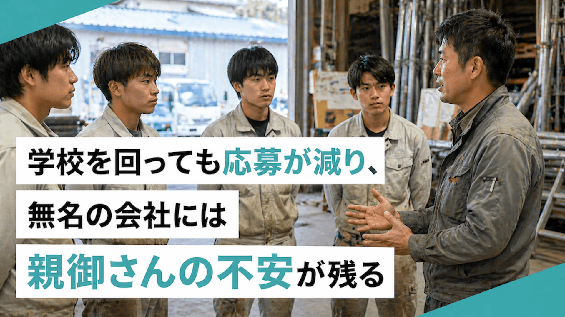 学校を回っても応募が減り、無名の会社には親御さんの不安が残る
