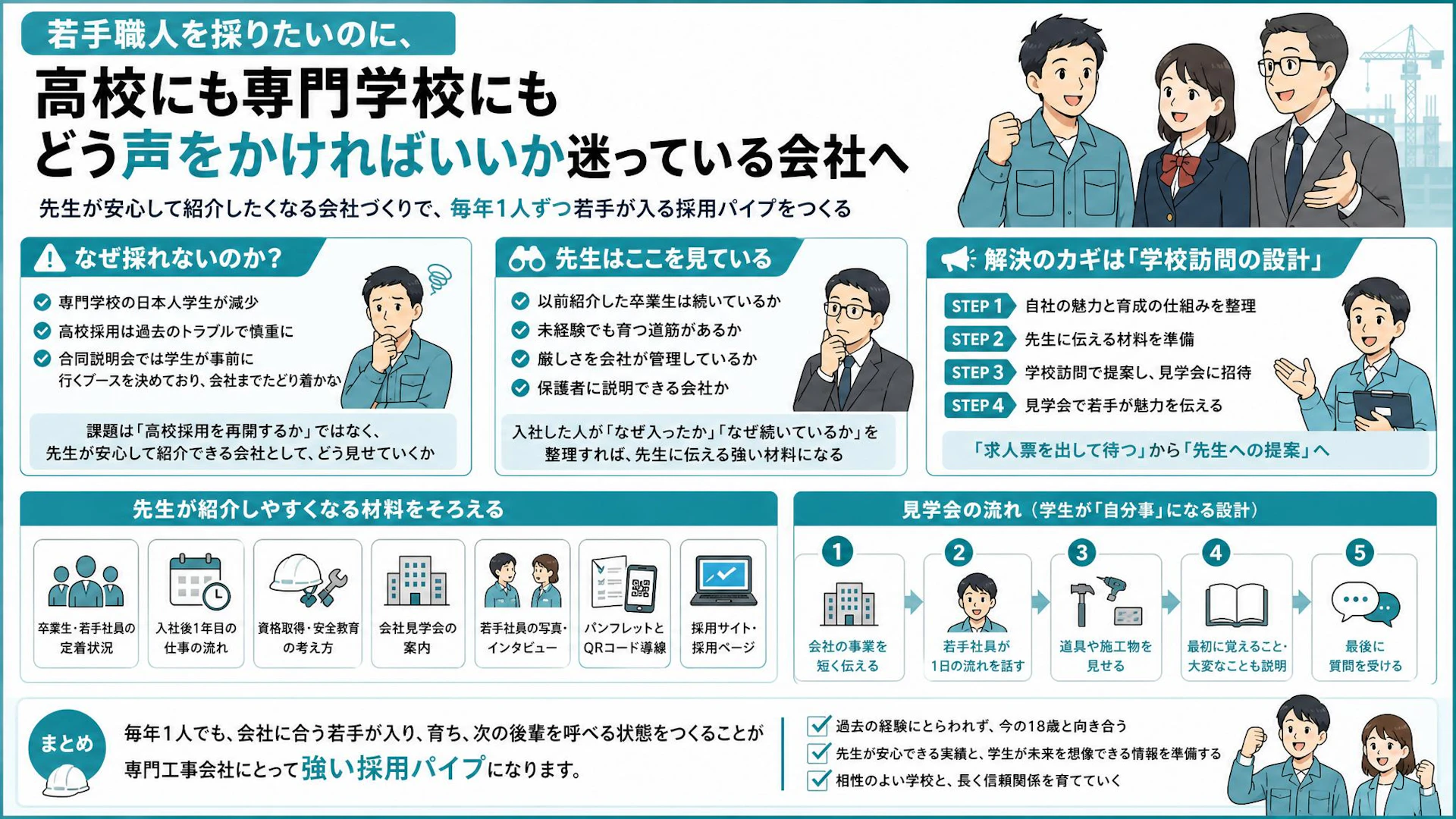専門学校ルートが細った会社へ　若手職人を毎年1人採る「学校訪問」の作り方