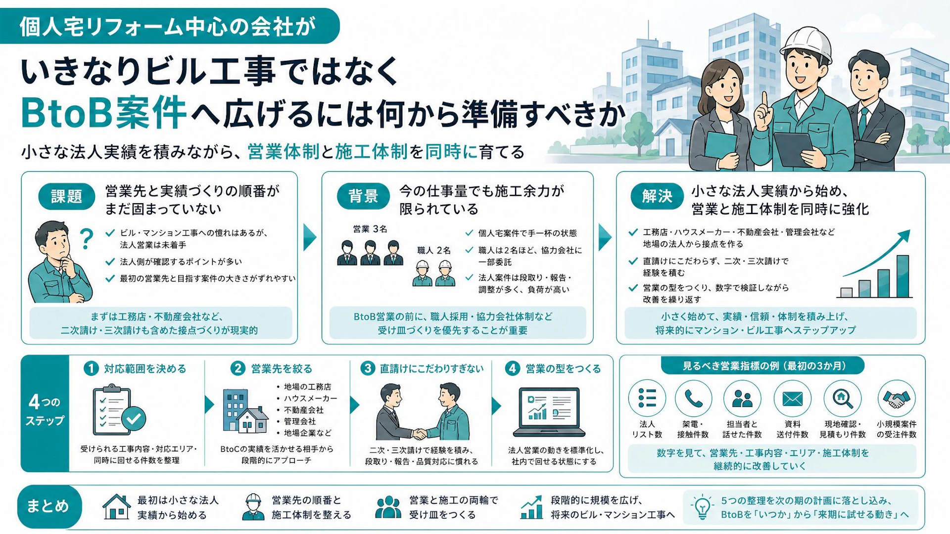 戸建てリフォーム会社がBtoBへ広げる順番｜ビル案件の前に作るべき小さな法人実績