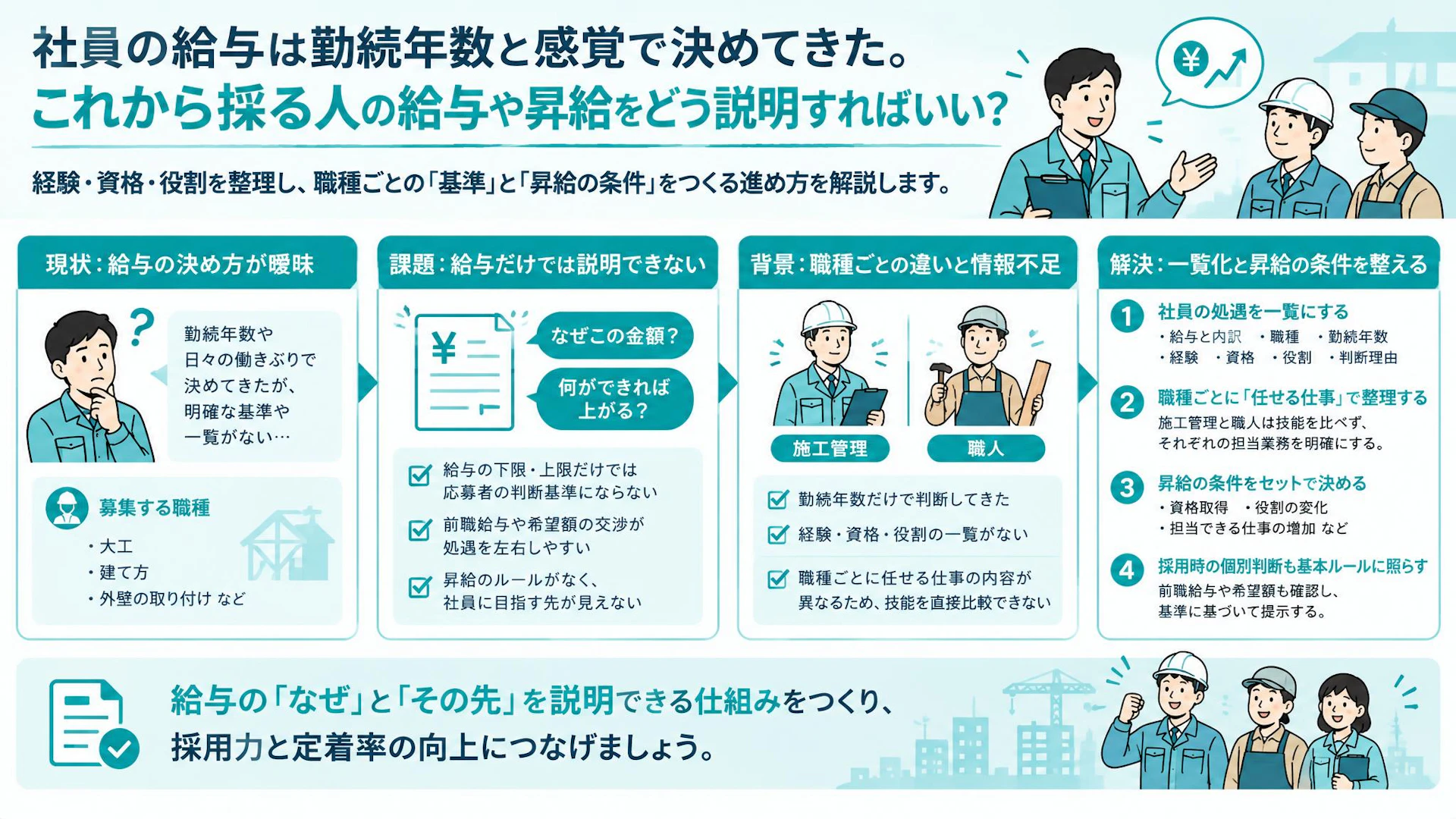 「勤続年数で決めています」から見直す、建設業の給与基準と職人の昇給ルール