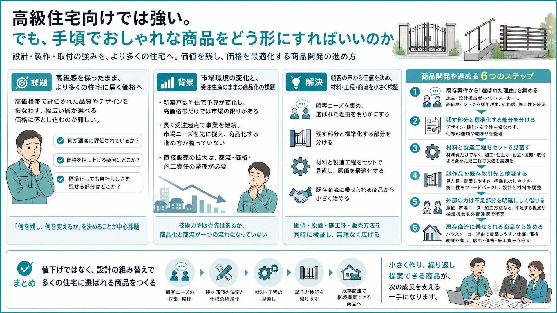 売り先はあるのに、次に何を作るか決まらない。高級住宅向け金物の商品開発6ステップ