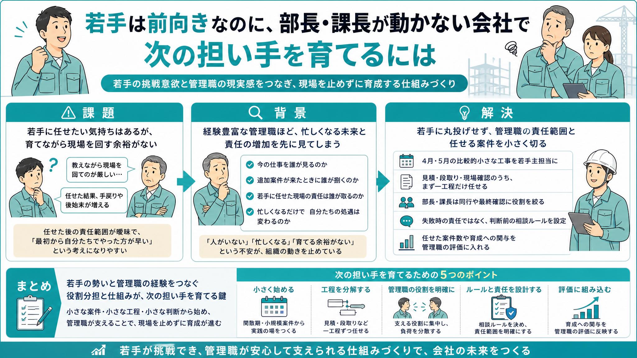 若手は前向き、管理職は動かない｜専門工事会社の育成が止まる本当の