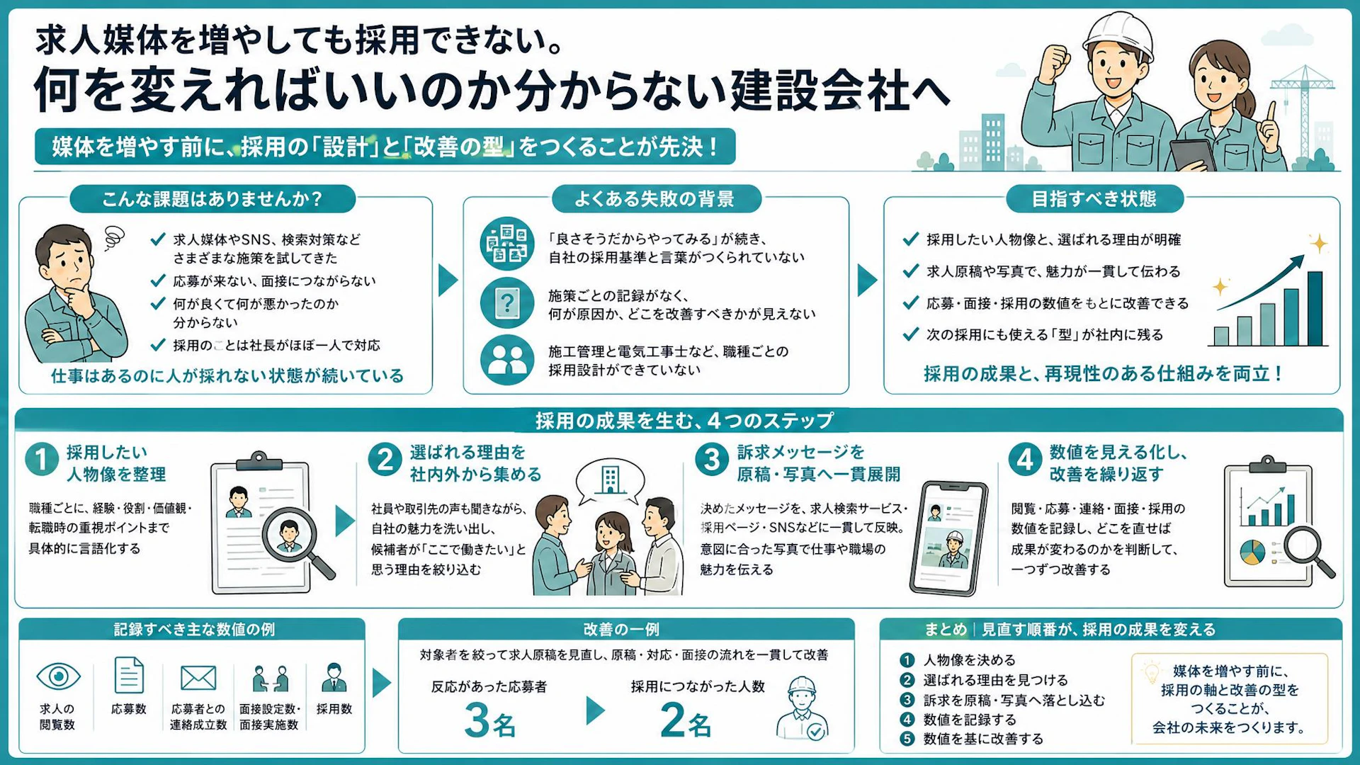 求人媒体を増やしても採れない理由｜6名の電気工事会社が見直すべき採用の型