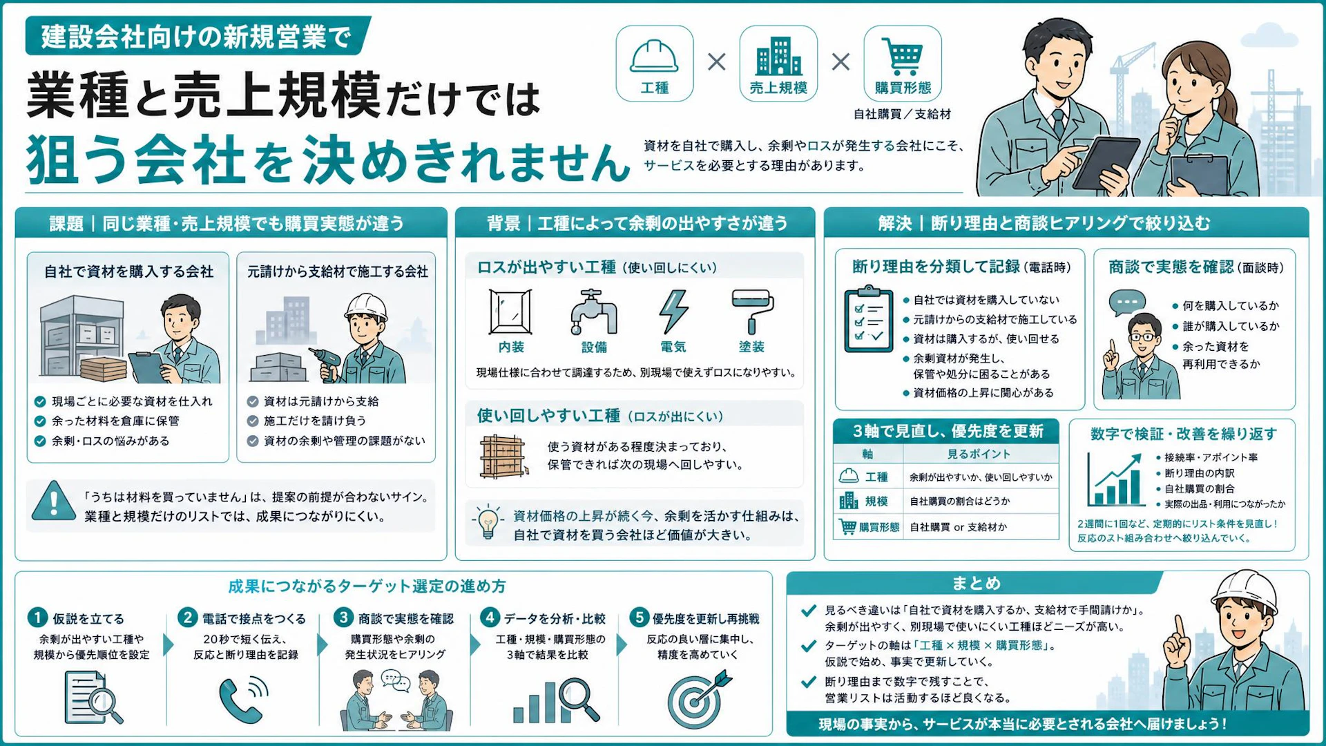 建設会社7,500社に電話する前に｜営業リストは「工種×規模×購買形態」で絞る