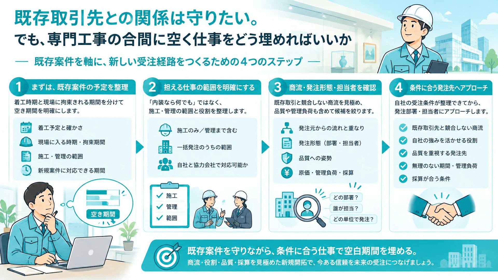 次の着工まで仕事がない——専門工事の新規開拓で既存取引を守る受注条件