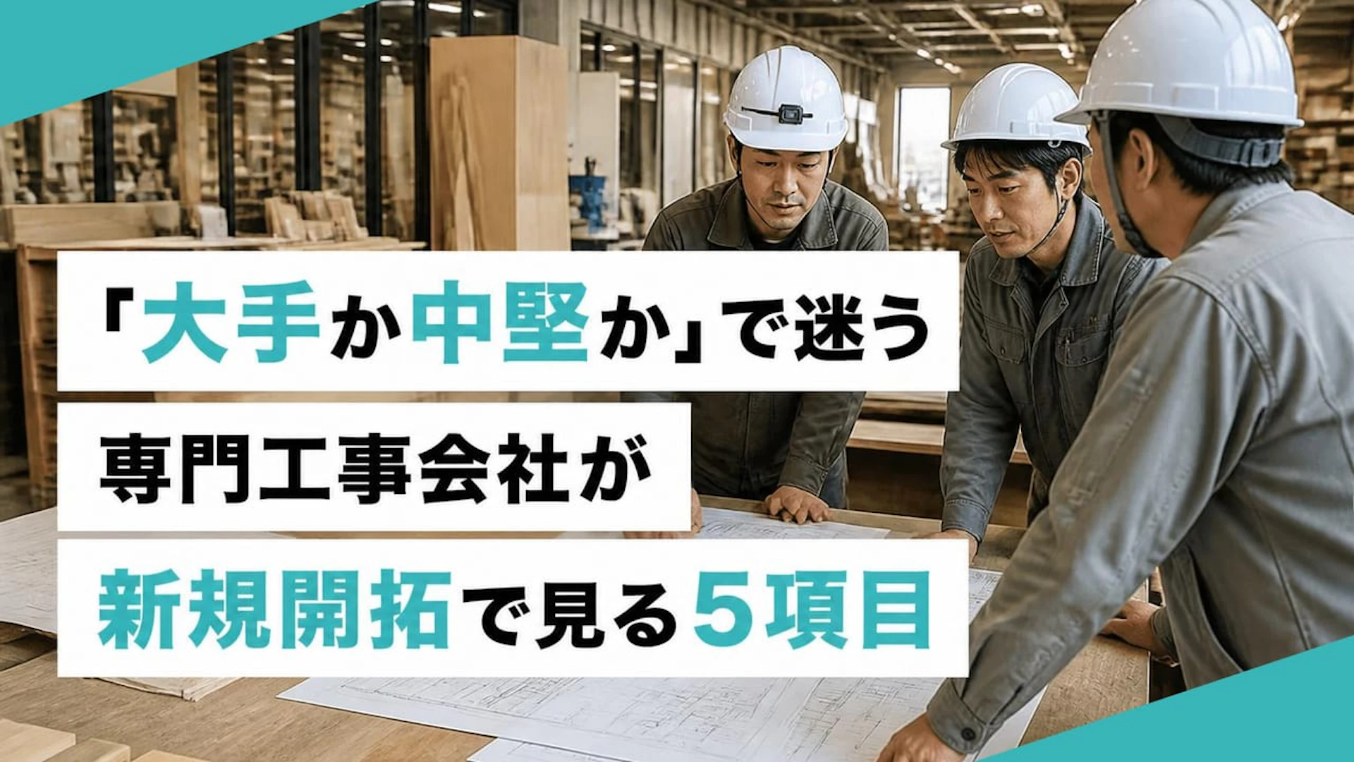 「大手か中堅か」で迷う専門工事会社が新規開拓で見る5項目