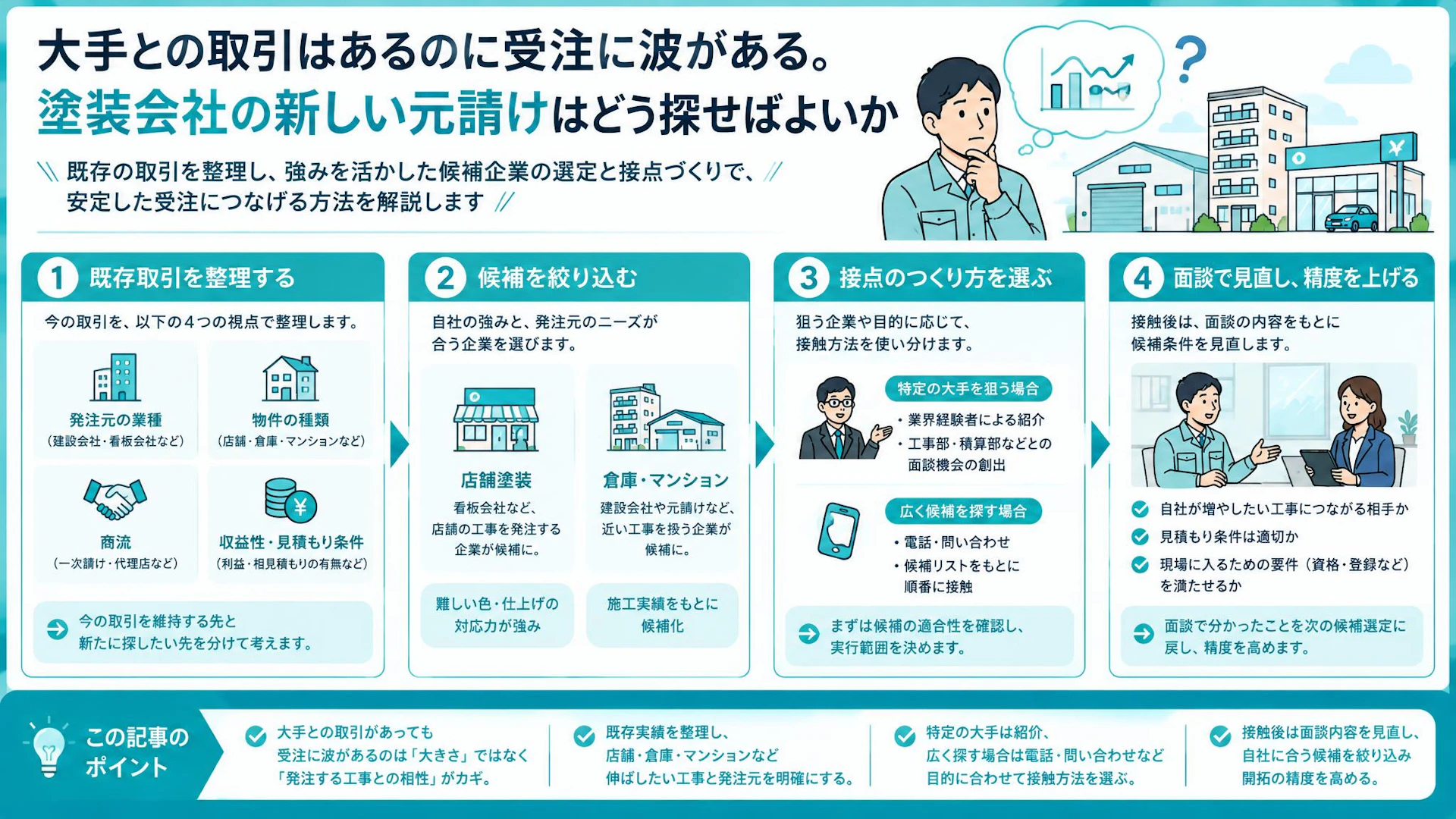 大手と取引があるのに受注が読めない｜塗装会社の実績を活かす元請け開拓