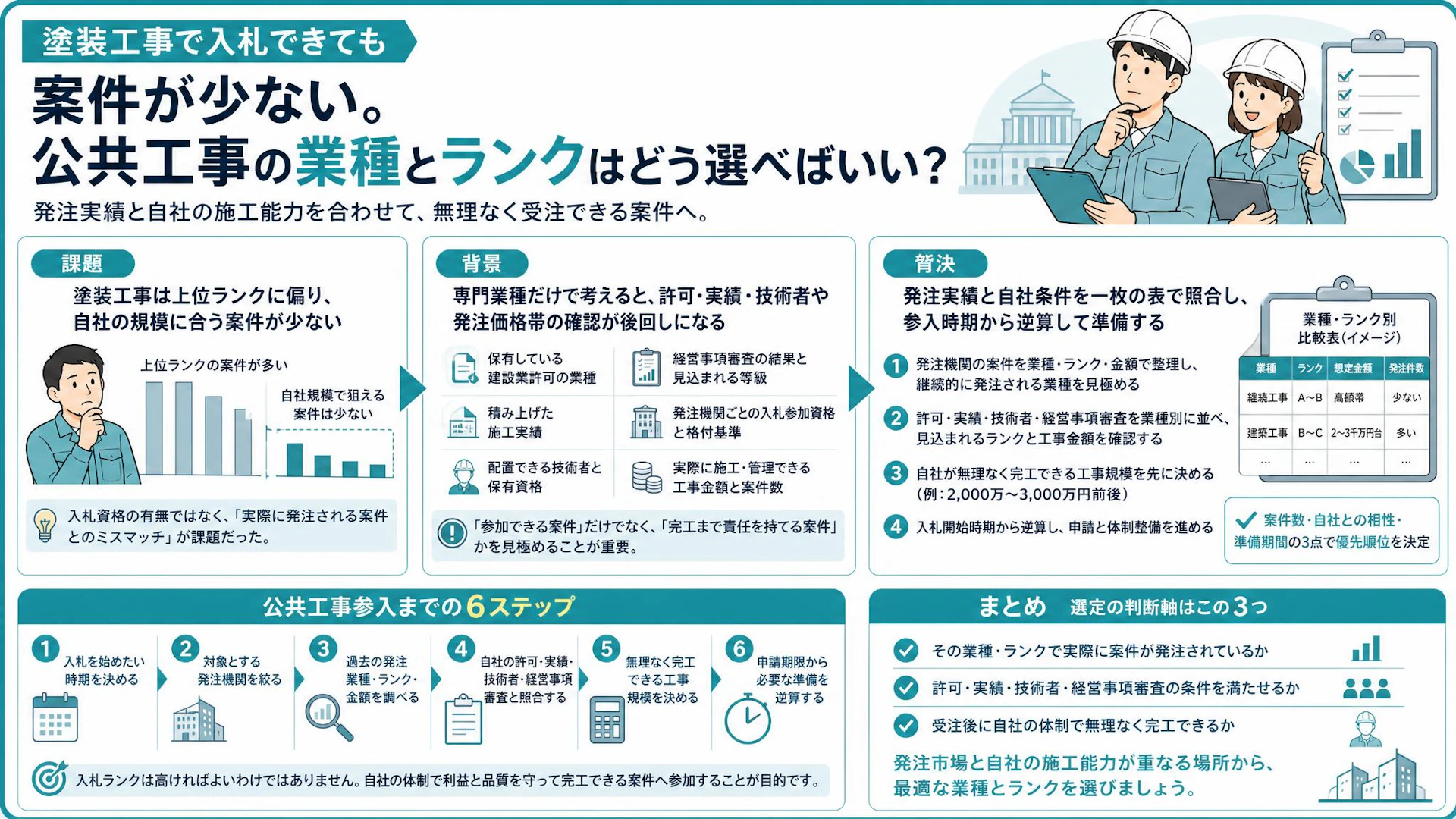 塗装工事は上位ランクばかり｜専門工事会社が建築工事へ入札業種を広げた判断軸