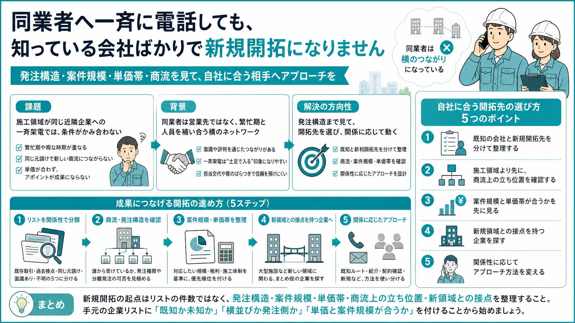 同業100社に電話しても売上は増えない――弱電工事会社が見直した新規開拓先の選び方