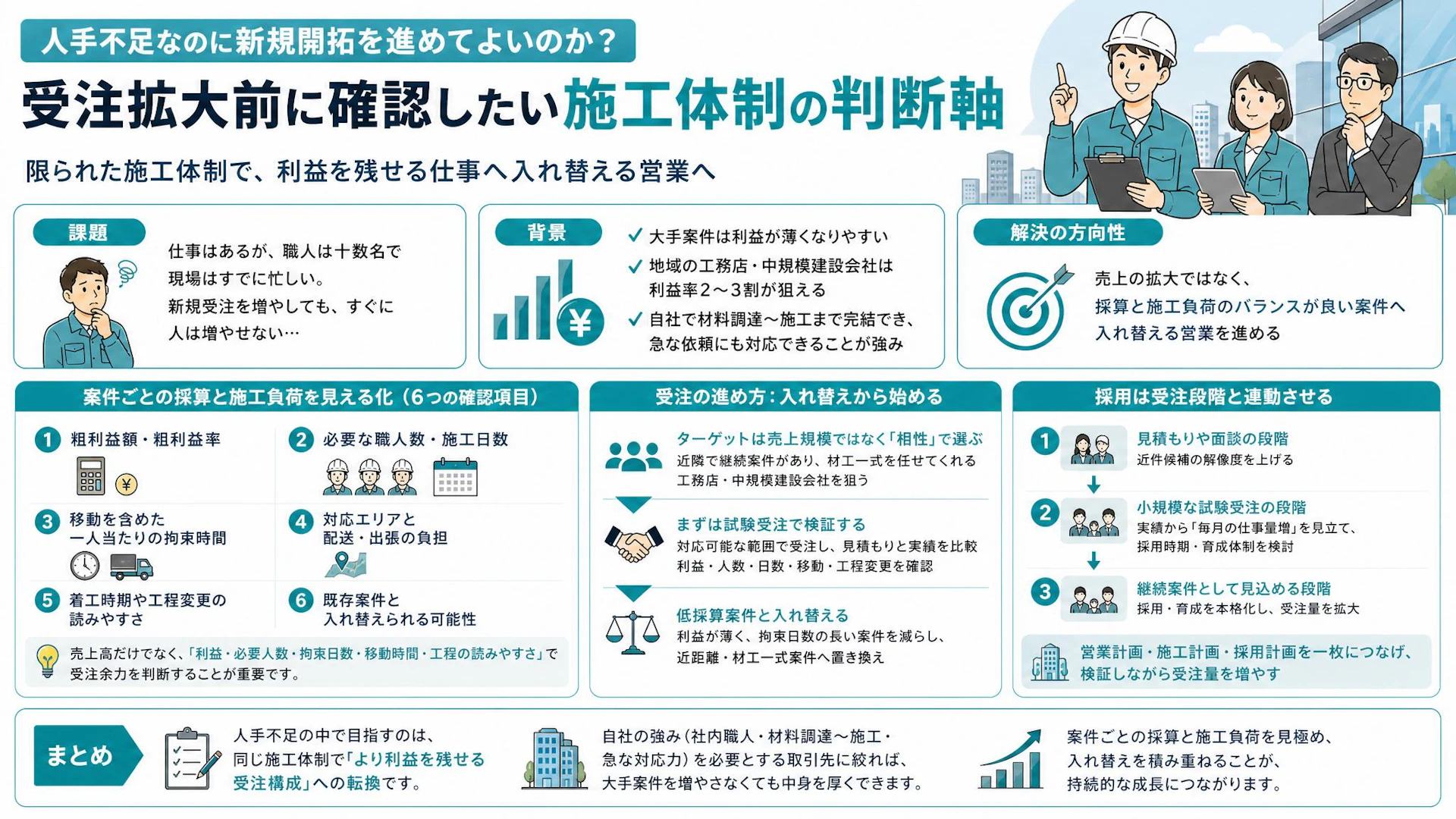 「仕事はある。でも人が足りない」ガラス工事会社が新規受注を低採算案件と入れ替える方法
