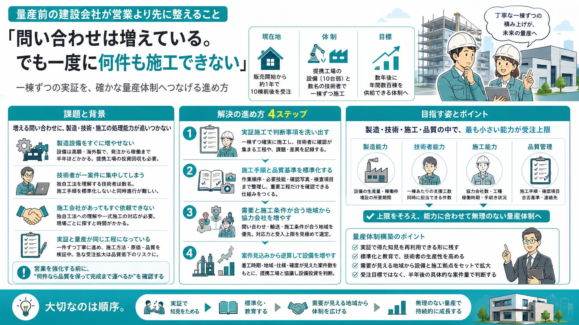 「需要はあるのに受けられない」10棟前後から年間数百棟へ、建設会社の量産体制づくり