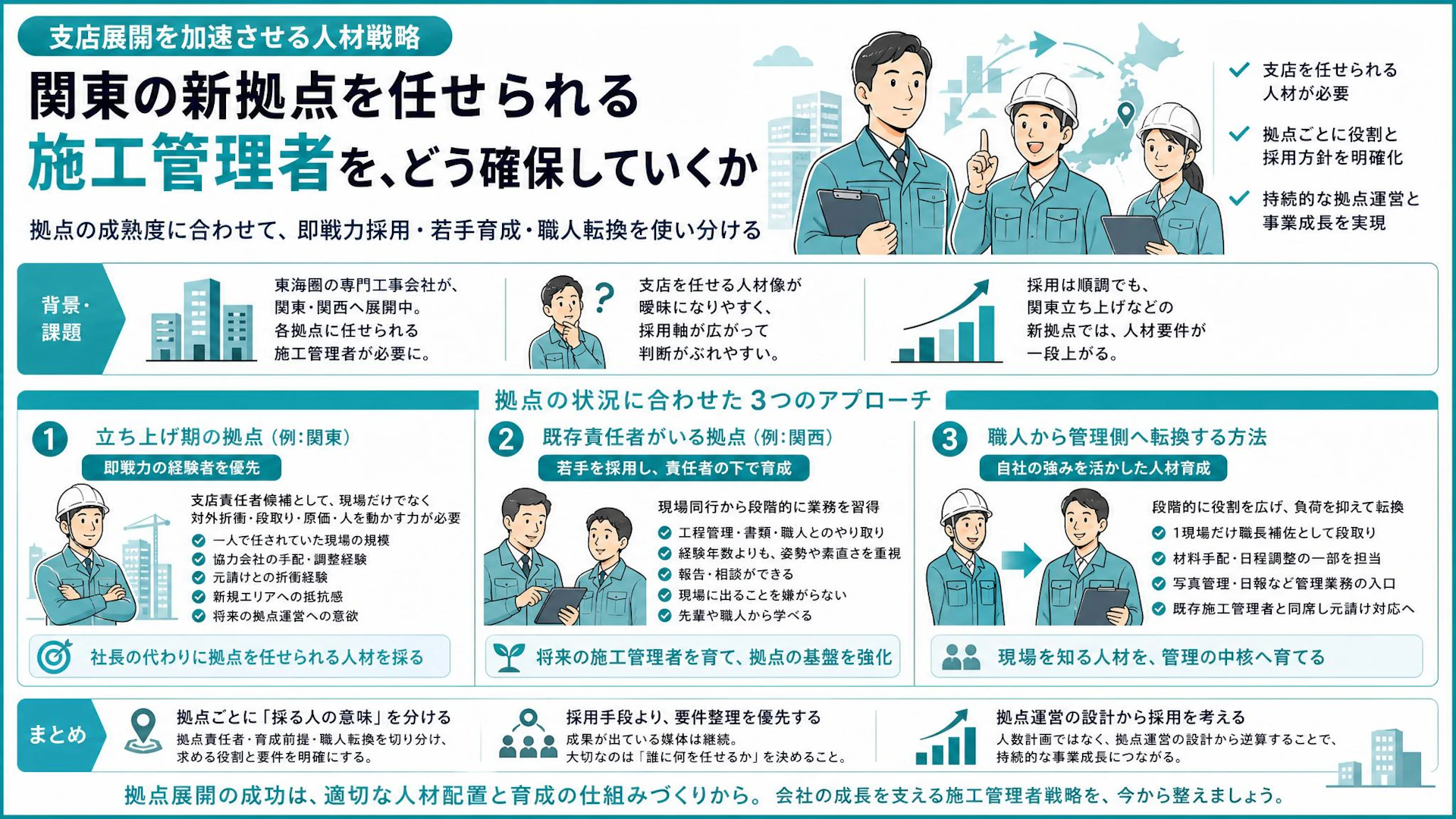 支店を任せる施工管理者は採れるのか？東海の専門工事会社に見えた拠点展開の人材要件
