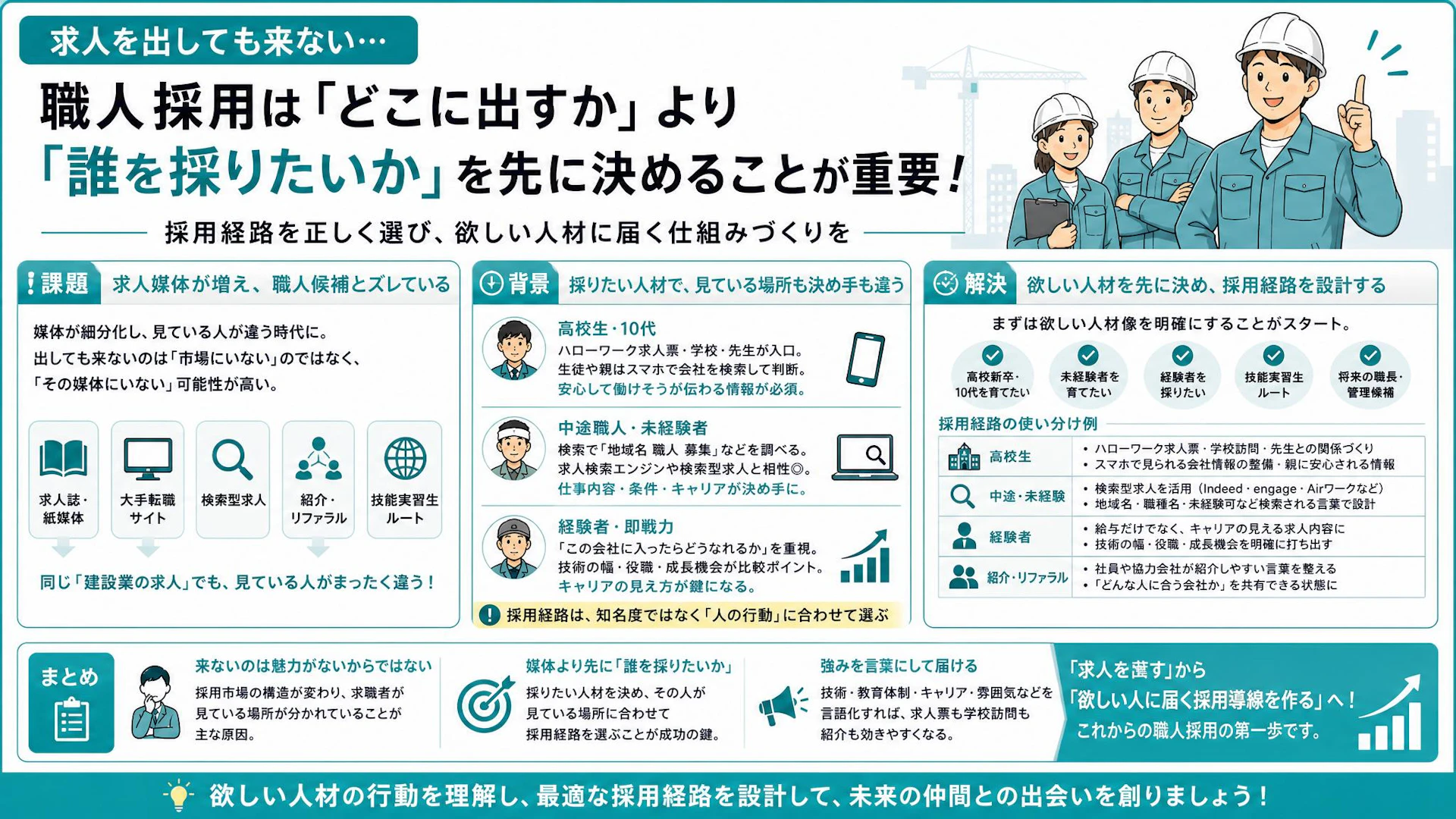 求人を出しても職人が来ない理由｜九州の専門工事会社に見る、採用媒体より先に決めるべきこと