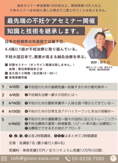 【第2回】最先端の不妊ケアセミナー(全5回/単発受講可能)