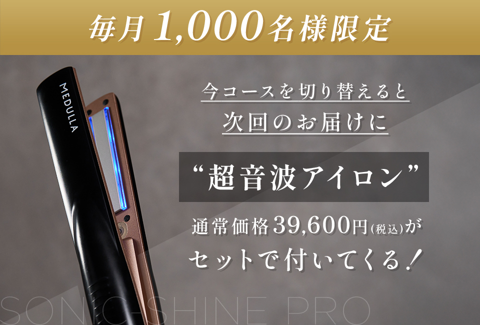 超音波アイロン通常価格39,600円（税込）がセットで付いてくる！