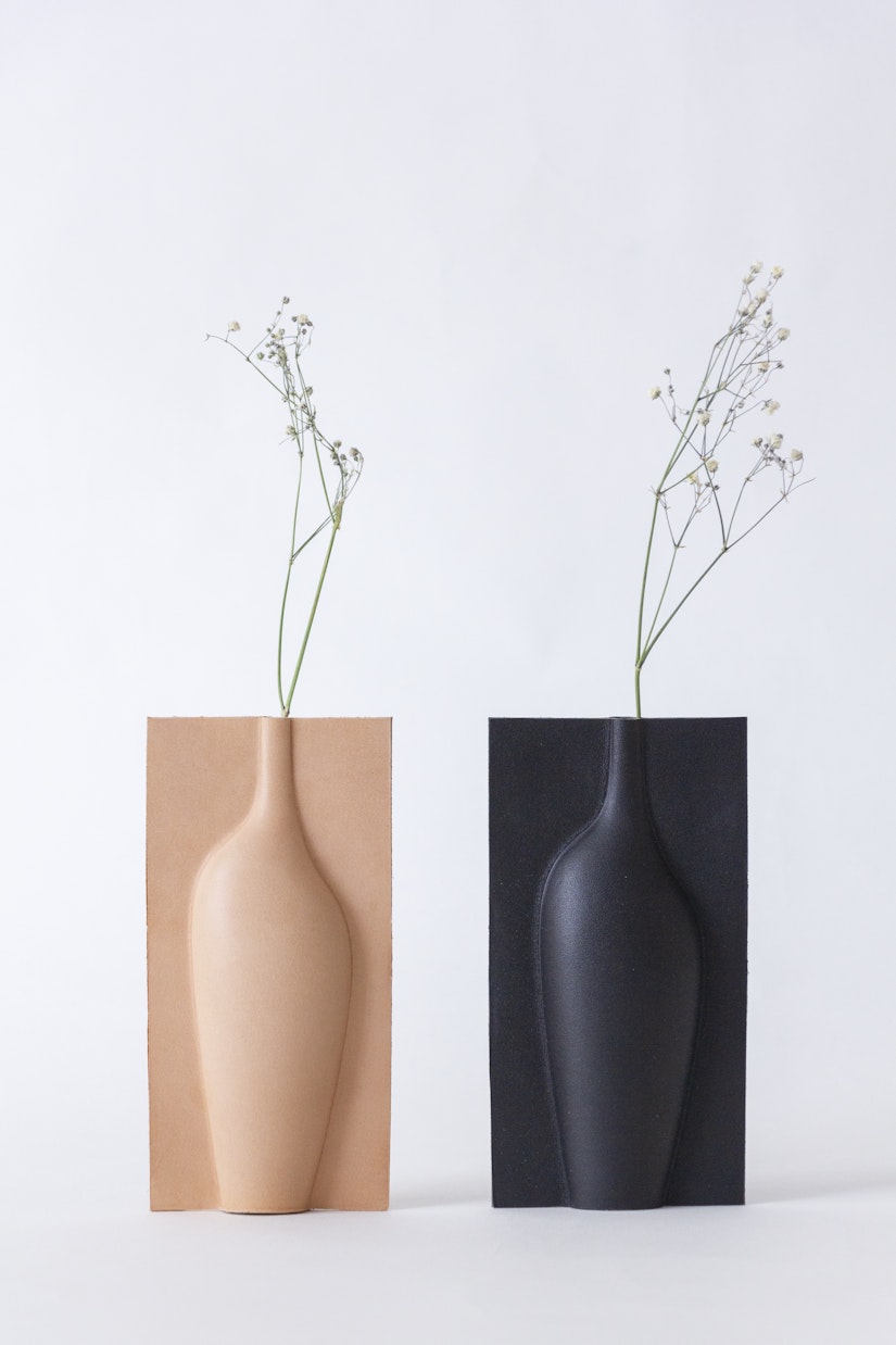 image of Leather Flower Vase No. 3