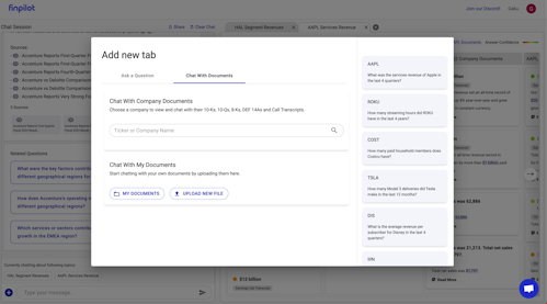Finpilot - 独自のドキュメントをアップロードし対話する