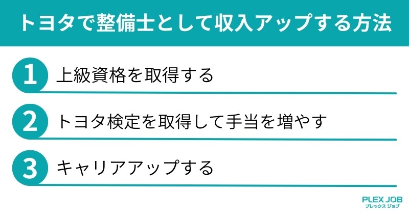 トヨタで整備士として収入アップする方法