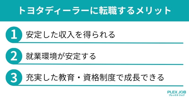 トヨタディーラーに転職するメリット