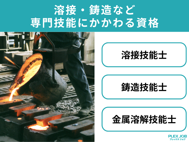 溶接・鋳造など 専門技能にかかわる資格
