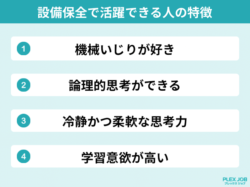 設備保全で活躍できる人の特徴