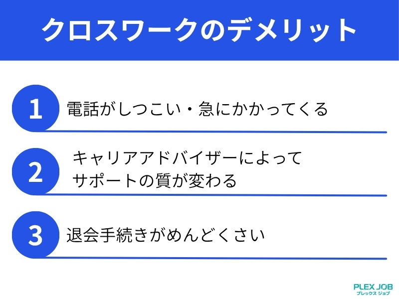 クロスワークのデメリット3点