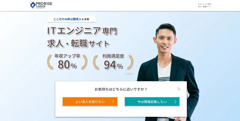 プロライズキャリアのHP画像