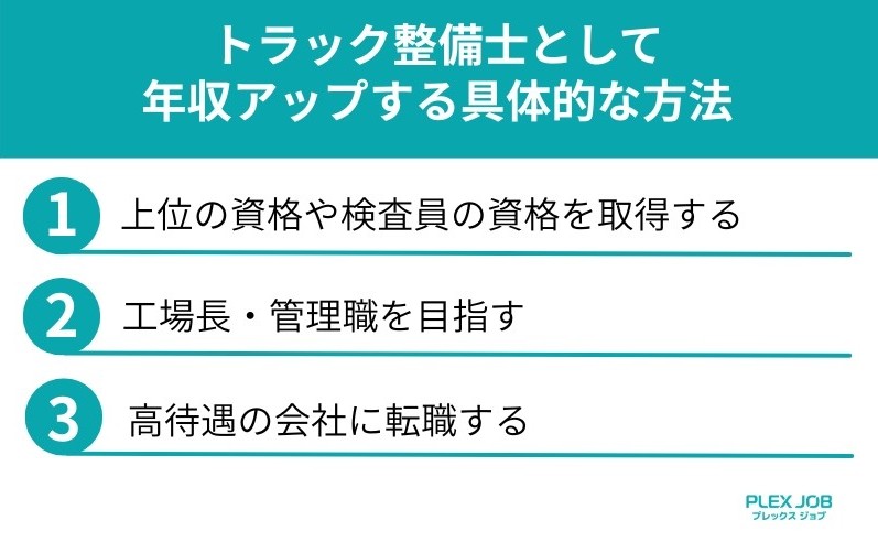 トラック整備士として年収アップする具体的な方法