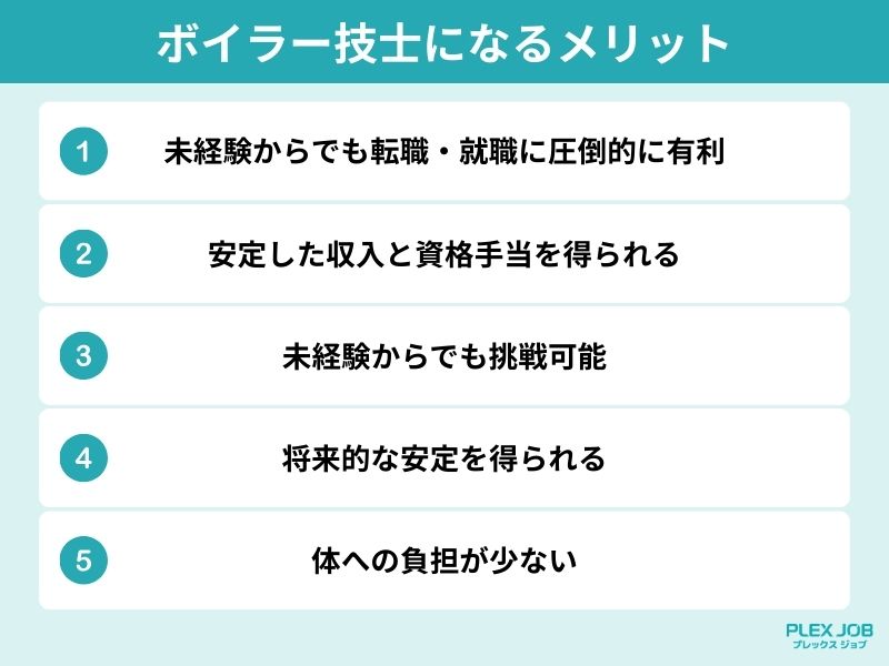 ボイラー技士になるメリット