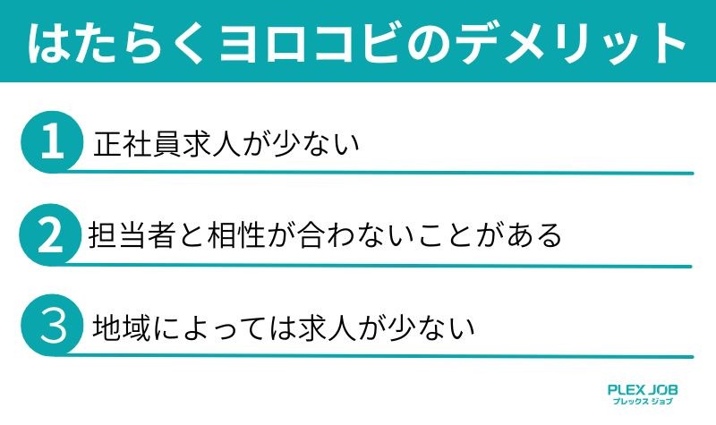 はたらくヨロコビのデメリット