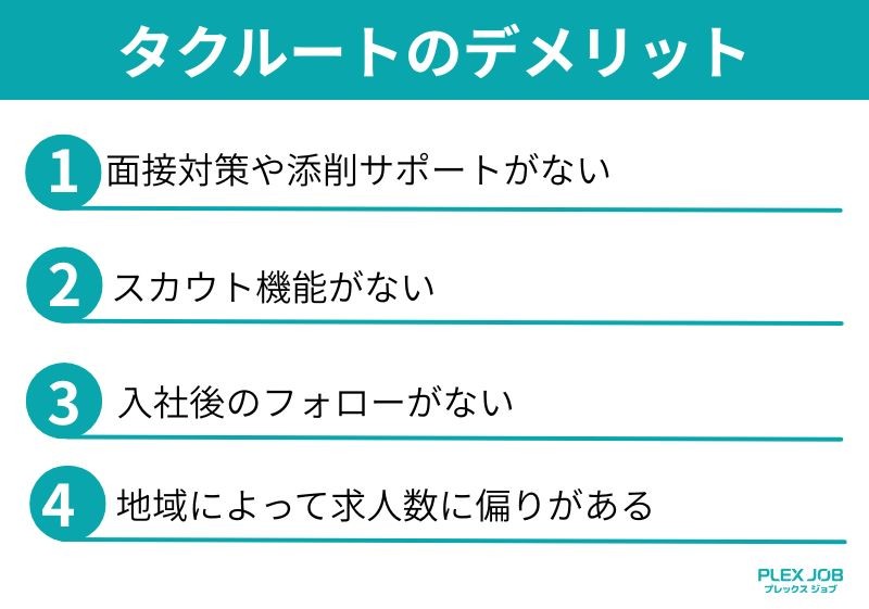 タクルートのデメリット