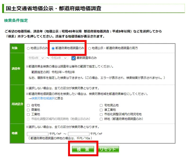 国土交通省地価公示