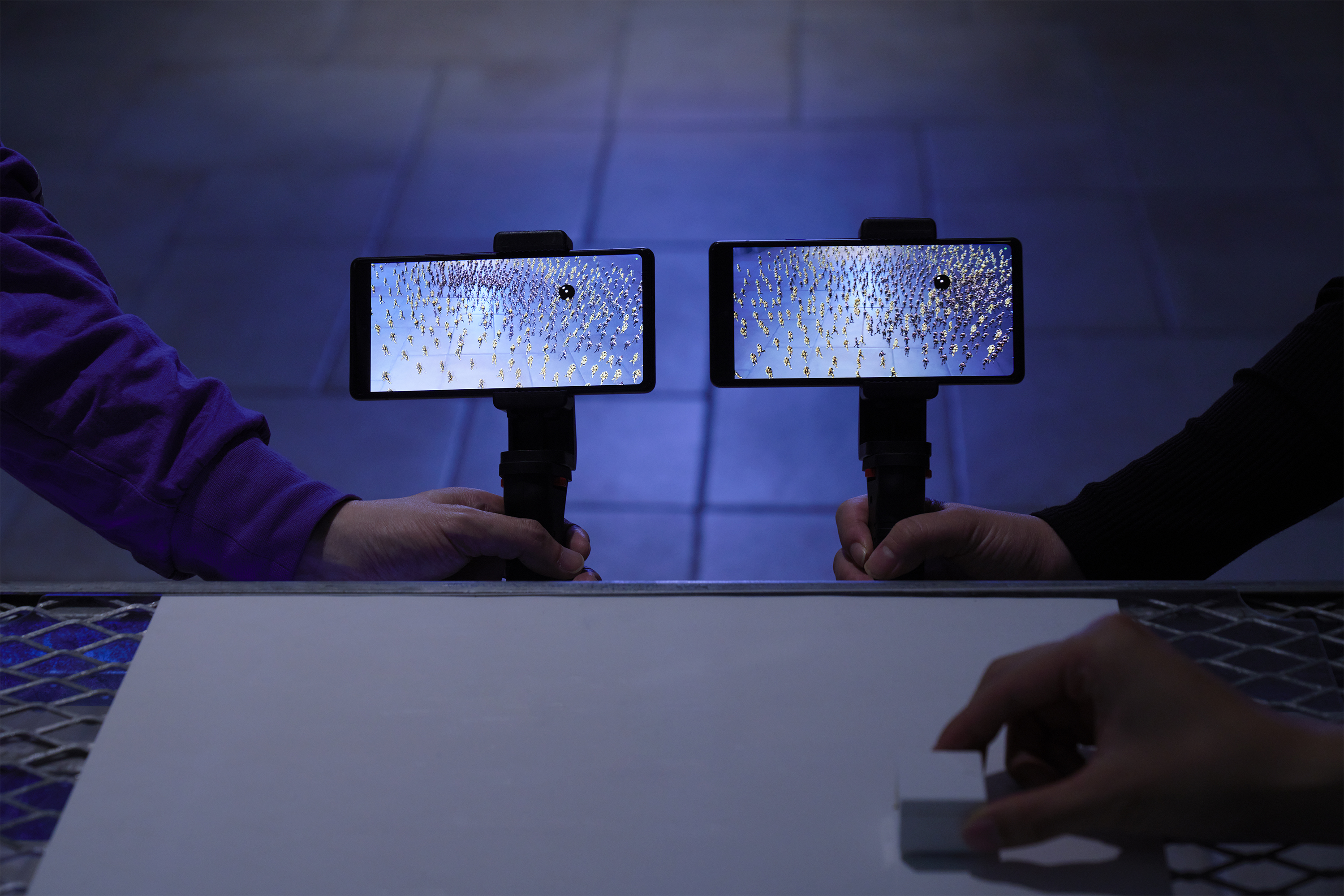 Sync High-definition ARブースで使用されていたスマホを撮影した画像