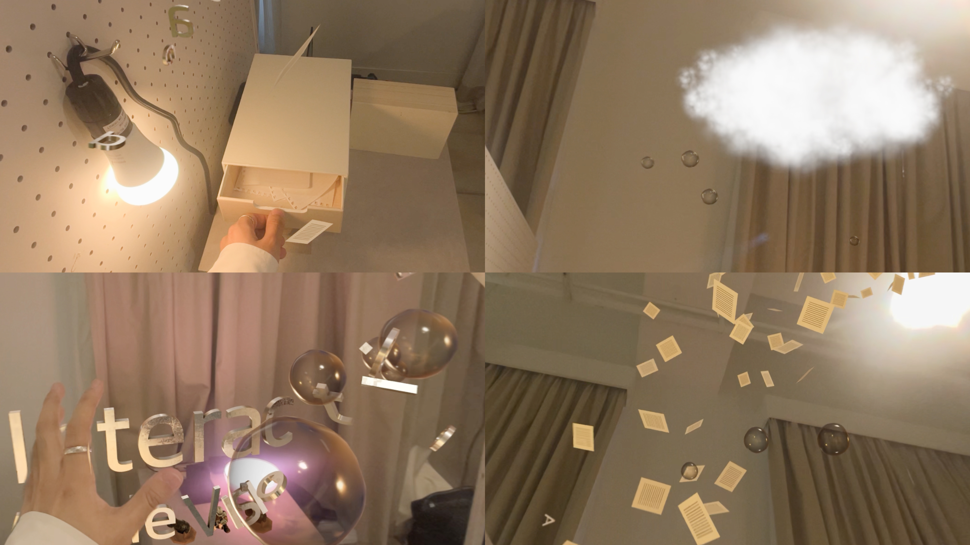 Spatial Interaction Hub for Apple Vision ProのApple Vision Pro内に投影される演出の画像